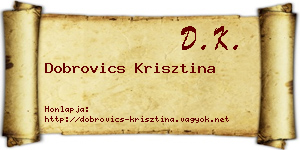 Dobrovics Krisztina névjegykártya